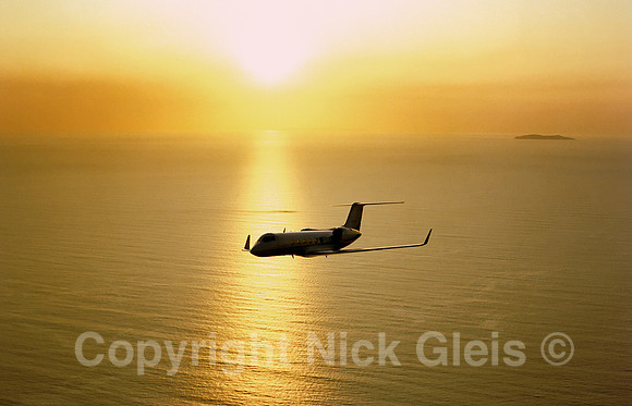 Gulfstream IV sunset Silhouette